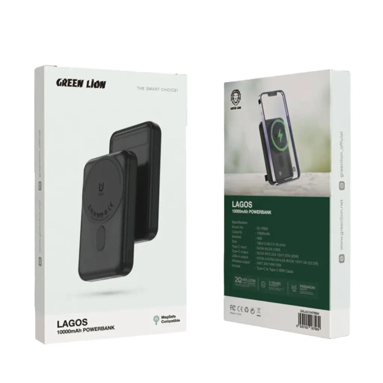 پاوربانک گرین لاین مدل Lagos | ظرفیت 10000mAh