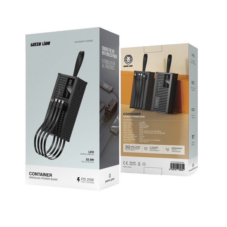پاوربانک گرین لاین مدل Container ظرفیت 30000mAh