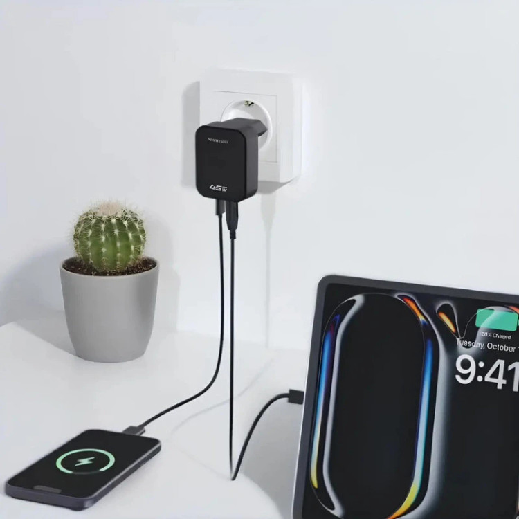 شارژر Powerology CRAB Foldable EU GaN Charger