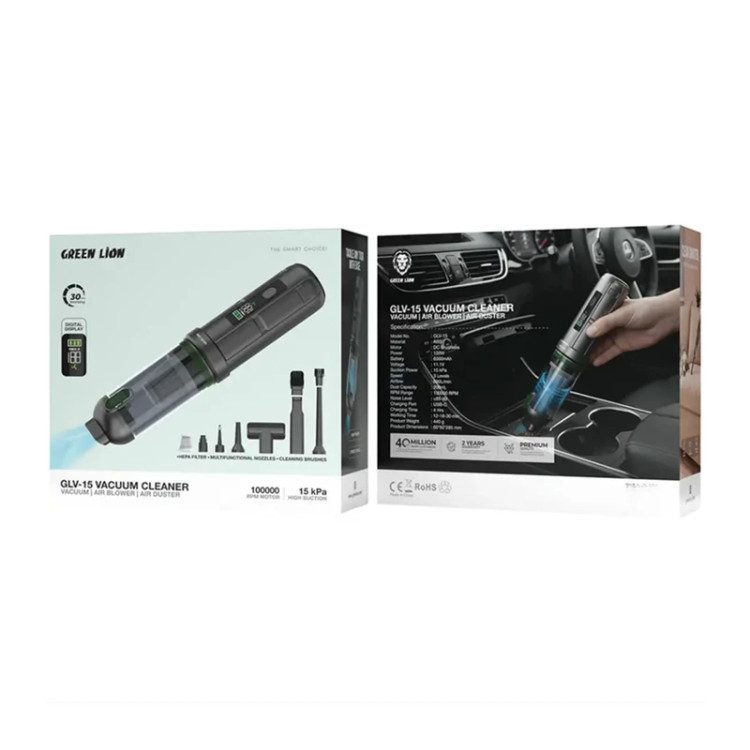جارو شارژی گرین لاین GLV-15 | جاروبرقی + دمنده + Air Duster