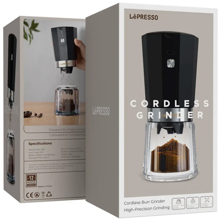 آسیاب قهوه لپرسو مدل Cordless Electric Conical Burr Grinder LPRCGR