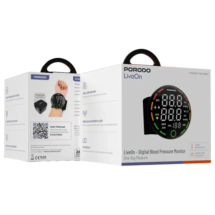 فشارسنج دیجیتال مچی Porodo PDW01B